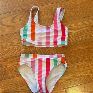 SHEIN Multicolor Striped Kids Bikini